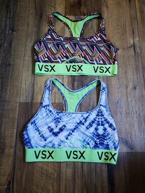VSX Sz Large Tie Dye & Geometic Design Sports Bra Bundle